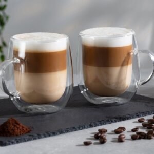 Taza Doble Vidrio 250ml X2