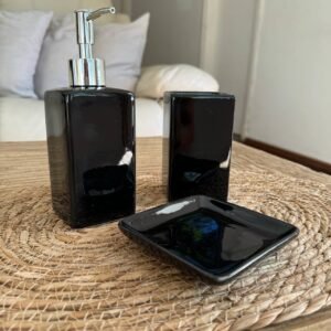 Juego de baño ceramica negro 3pcs